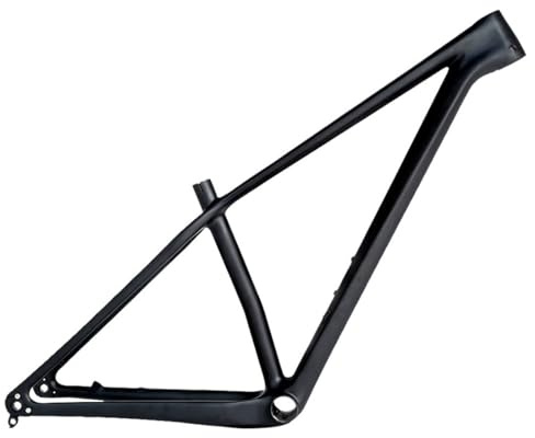 HIMALO Carbon Fibre Hardtail MTB Frame 27.5/29er XC Mountain Bike Frame 15/17/19'' Disc Brake Thru Axle 12x142mm Internal Routing(15'' Matte Black)