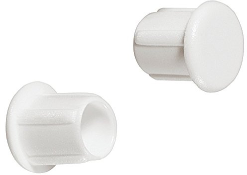 Gedotec Schrauben-Kappen zum Eindrücken Blindstopfen Kunststoff | H1124 | Schrauben-Abdeckungen weiß RAL 9010 für Blindbohrung | Kappen-Ø 5 mm | 100 Stück - Möbel-Abdeckkappen rund für Bohrlöcher