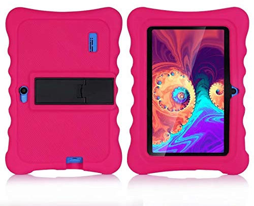 AKNICI 7 Inch Stand Silicone Case for Haehne 7 Tablet PC, YUNTAB 7 Inch Tablet PC Y88X Pro, Dragon Touch 7 Inch Tablet, Q88 Tablet, JINYJIA 7 Inch Kids Tablet, Haehne 7 Inch Tablet PC Cover, Rose Red