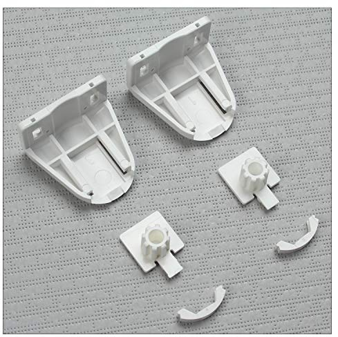 EFIXS Rolloträger (Rollohalter) aus PVC, 35 mm x 35 mm x 25 mm, Farbe: Weiss, 1 Paar - 5 Paar, Hier: 1 Paar, für Wand-, Decken- oder Nischenmontage