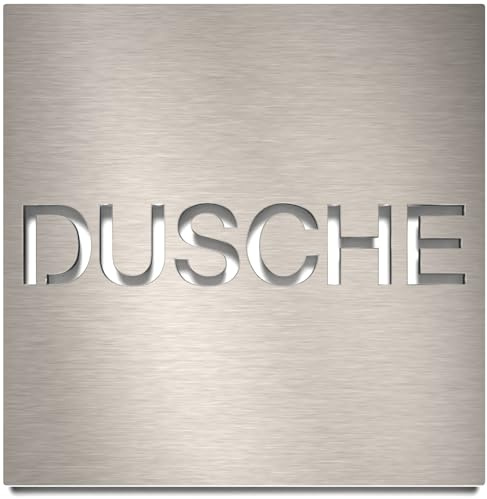 Edelstahl Hinweis-Schild Dusche - selbstklebend & pflegeleicht - Design Piktogramm - Türschild H-66-E