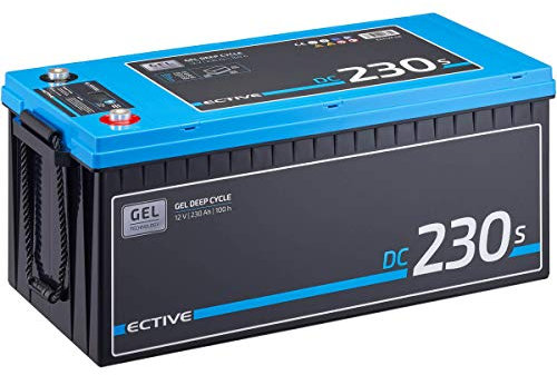 ECTIVE - GEL DC230S 12V 230Ah - Deep Cycle Versorgungsbatterie mit LCD-Anzeige wartungsfrei - VRLA Solarbatterie für Boote, Van, Wohnmobil, Camper