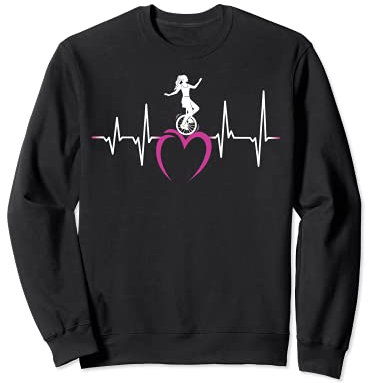 Einrad Einradfahrerin Herzschlag Zirkus Mädchen Einrad Sweatshirt