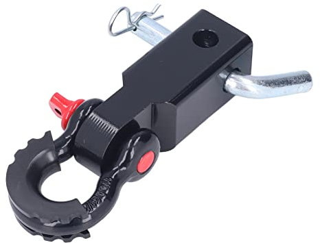 Keenso Auto Schäkel Kupplungsempfänger, Universal Auto 2 Zoll Abschlepphaken Schäkel Kupplungshaken Empfänger für Autos LKW(Schwarz) Trailer Band -Teile