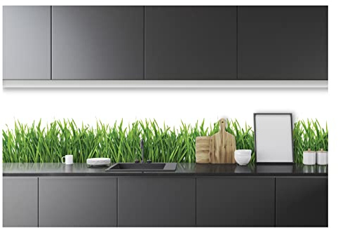 WallArena Vlies Fototapete, Küche, 250x60cm | Fototapeten - Tapeten - für Wohnzimmer Schlafzimmer - Vliestapete Wandtapete Tapete 3D Effekt- inkl. Kleister