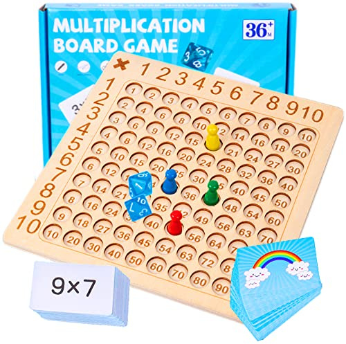 BLOOOK Multiplikationstafel Multiplikationsbrett,1x1Mathe Lernen für Grundschüler,Zahlenlernspiel Aufgaben,Montessori Kinderzählspielzeug,Rechnen Spiel Spaß für Rechenprofis,Lernen leichtgemacht (B)