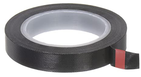 sourcing map Stoff PTFE Klebeband Rolle 0.4 x33 ft Hochtemperatur PTFE Kleber Klebeband 0.13mm Dicke für Vakuum Versiegelungsgerät Hand Impuls Versiegelung Schwarz