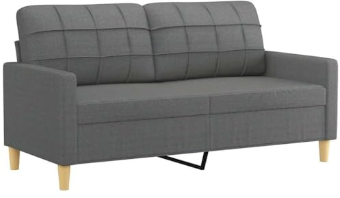 vidaXL Canapé à 2 Places Gris foncé 140 cm Tissu, canapé, canapé rembourré, sièges de Salon, Causeuse, canapé de Salon, canapé à Deux Places