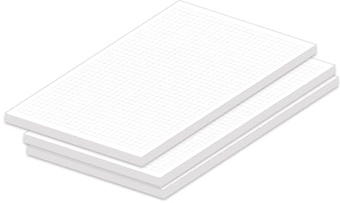 PRICARO Notizblock Kariert, magnetisch, A5, 3 Stück