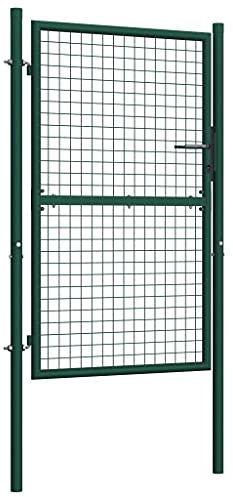 SECOLI Cancello per Recinzione in Acciaio, Cancello in Ferro, Cancello da Giardino, Cancello Ferro Battuto, Cancello Giardino Esterno, 100x175 cm Verde