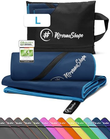 NirvanaShape Microfibra - Toalla de Viaje, para Playa, Deporte, L 140 x 70 cm