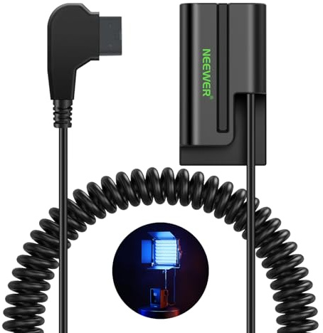 NEEWER D Tryck till NP-F550 dummybatteri med kabel för V-monteringsbatteri, stabil strömförsörjning för RGB660 RGB1200 RGB168 BH20B LED-videolampa F500 F400 F100 kompatibel med Atomos Ninja-skärm