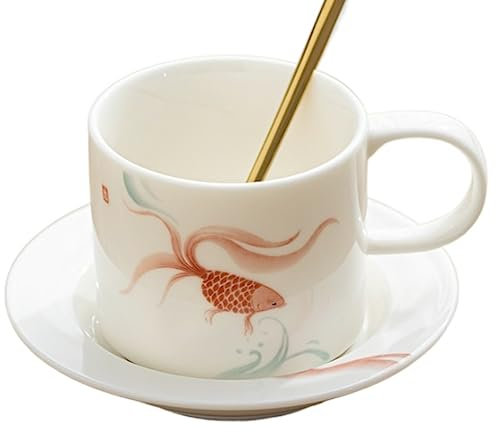 Verre Cafe Tasses à Expresso Tasses Tasse Tasse À Café En Céramique Ménage Tasse À Lait Petit Déjeuner Tasse À L'Avoine Exquis Tasse À Boire Tasse Tasse a Thé Latte Cappuccino (Color : D, Size : 300
