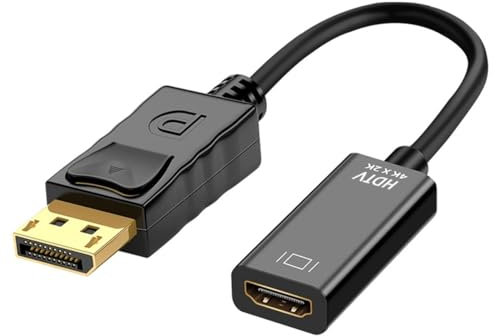 Adattatore DisplayPort a HDMI 4K, Adattatore Unidirezionale DP 1.2 Maschio a HDMI 1.4 Femmina, Compatibile con PC TV Monitor Proiettore Computer Portatile e Altri