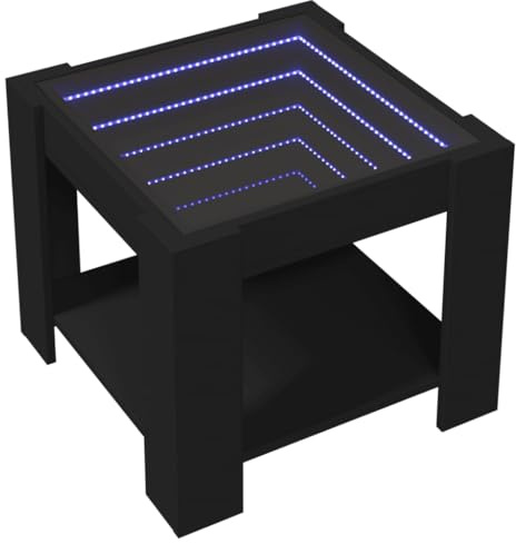 vidaXL LED-Couchtisch Schwarz 53x53x45 cm Holzwerkstoff