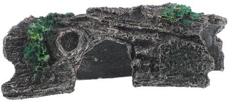 WOONEKY Harz Baumhöhle Terrarium Dekor Eidechsen Versteck Reptilienbox Ornament Schlange Fellhöhle Eidechsenfell Terrariumharz Schmuck