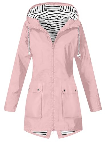 Chubasquero Mujer Impermeable Chaqueta de Lluvia Active al Aire Libre con Capucha para Mujer Impermeable con Capucha para Senderismo Esquí Senderismo Senderismo Viajes Cortavientos Montañismo
