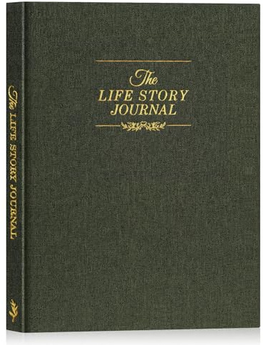 Lanpn Legacy Journal, Journal of Life History Journal, Dvärg Album, Berätta för mig ditt liv Story Mormor Memory Book Diary, present till föräldrar morföräldrar mamma pappa, grön