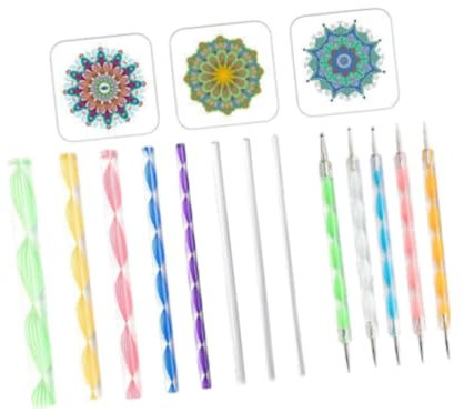 Nishiyuenyi 16-teiliges Mandala-Dotting-Tool, Mandala-Set mit wiederverwendbaren Schablonen, Art Dots Tool, Art Dotting Tool, A Set