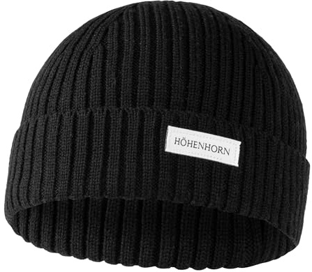 Höhenhorn Nordföhn Knitted Beanie Merinowolle Strickmütze Herren Damen Unisex Wintermütze