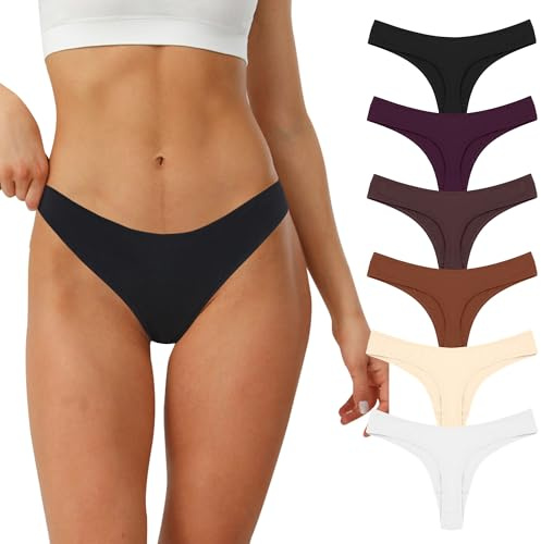 Lakpoau Perizoma Tanga Donna 6 Pezzi Mutande Donna Cotone Slip Tangas Brasiliana String Mutandine a Vita Bassa Thong Underwear Panties Thongs S-XL