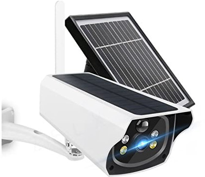 Videocamera Sorveglianza, 4G SIM Card Telecamera IP solare Telecamera di videosorveglianza alimentata a batteria Visione notturna a colori 1080P CCTV Telecamera di sicurezza domestica per uso esterno
