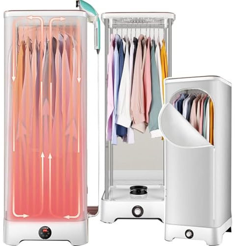 XAoSCd Portable Dryer Automatic Ironing Machine, Clothes Dryer, Steam Drying Machine - Portable Household Wrinkle Removal And Folding, Mite Drying Ironing Machine