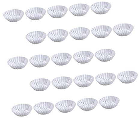 Mobestech 30pcs Aluminum Alloy Non Stick Thicken Ripple Egg Tart Molds Tart Pans for Baking Reusable Cupcake Mould Tartlet Pans Baking Cups