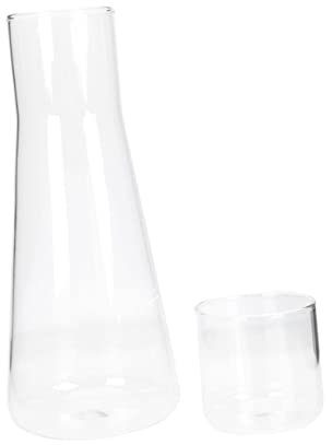 PartyKindom Glass Water Jug 900ml Large Capacity Bedside Water Carafe Multi-Function Convenient Glass Pitcher Suitable for Home and Office Use