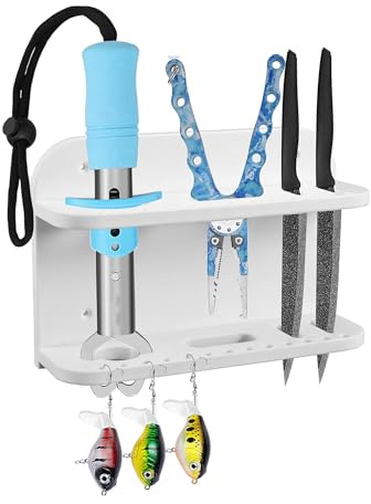 Necmetu Knife and Plier Rack,Boat Fishing Tool Holder,Marine Fishing Tool Organizer,White