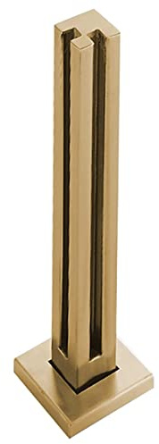 Garde-corps en acier inoxydable doré pour panneaux de verre de 10/12 mm, système de balustrade carré en verre avec connecteurs de 110 cm et design élégant