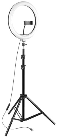 12 inch LED Ring Light with Tripod Stand - 3 Color Temperatures | Dimmable Brightness for Live Streaming, Selfie, Makeup & Video Shooting