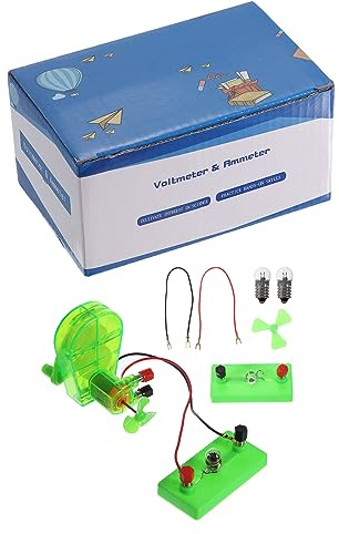 DIY Generator Motors Set, 4 Set Mini Hand Generator Motor Kit with Bulb Lamp Holder Box Hand Cranked Power Generator Science for LED Light Windmill