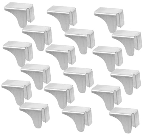HAMPPLIES 20Pcs Metal Shelf Clips 7Mm Support Brackets for Cabinet Shelves Storage Cupboards Bookcase Garage Kitchen Triangular Shelf Holders