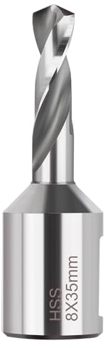 BALUGAEA HSS Kernbohrer 8 mm Schneiddurchmesser, 19 mm Weldonschaft | 35mm Schnitttiefe, M2AL-HSS Kernbohrer für Magnetbohrmaschinen, Zubehör für Magnetbohrmaschinen.