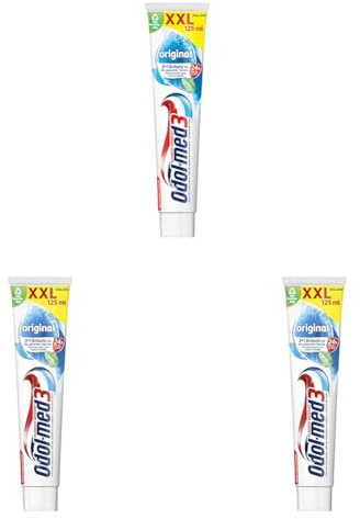 Odol-med 3 Zahnpasta, Original, mit 3in1 Schutz für starke Zähne, gesundes Zahnfleisch** und frischen Atem, 125 ml zahncreme (Packung mit 3)