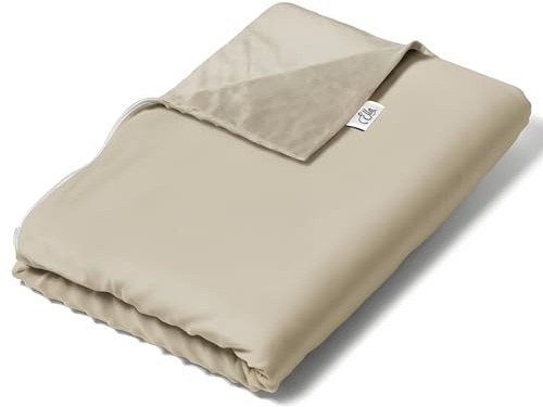 Ella Housse de Couette 135x200 cm pour Couverture Lestée Adulte - 100% Coton - Idéale pour couvertures pondérées de 7 kg et 9 kg - Blanc Naturel