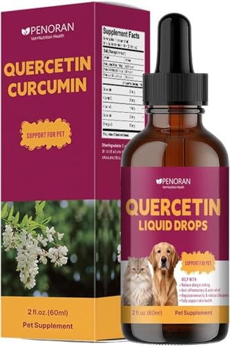 Quercetina per Cani e Gatti, Antistaminico, Allevia Allergie Stagionali | Refuerza la Inmunidad, Alivia el Alergias Picor, Dermatite Atopica, Ingredientes Naturales, Bajo Riesgo de Alérgenos
