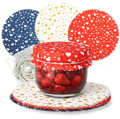 Robin Goods® 30x Schmuckdeckchen für Einmachgläser mit Gummiband | dekorative Marmeladen-Deckchen - Deko für Einmachgläser - Gläserdeckchen zum Dekorieren von Marmeladengläsern