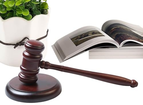Martello di giudice | Accessori Giudice Ergonomico 24,9 Centimetri - Set martello avvocato con un colpo sonoro e chiaro | per Riunioni del Tribunale Prova Simulati Avvocati Sala vendite Commi