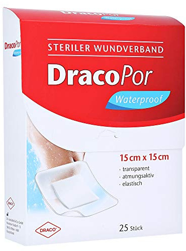 DRACOPOR waterproof Wundverband 15x15 cm steril 25 St