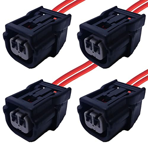 Greenspirits KFZ Ersatz Stecker Einspritzdüse Benziner 6189-7036 61897036 2-pin (4 x Female) mit Kabel kompatibel Sumitomo auto motorrad roller quad motor injektor
