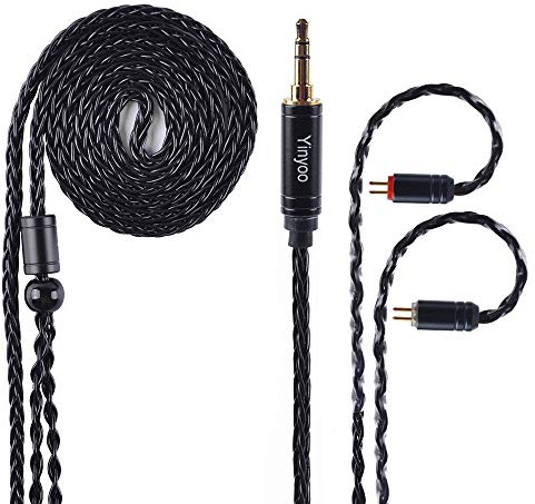 2 pin iem Cable Upgraded in ear Monitor Cable Replacement Earphones Cable 8 Core Silver Plated Copper Wire for kz zst zsn-pro-x zs10-pro zs10-pro-x dqs edx-pro cca cra c10 c12 ccz melody kbear ks1 ks2