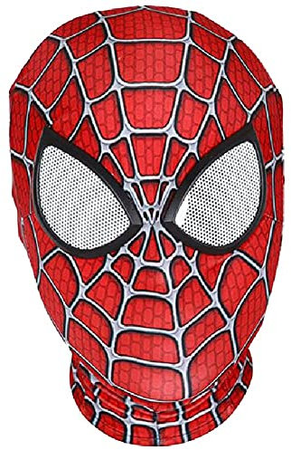 KaKille Peter Parker Maske schwarz Miles Morales Kopfbedeckung Lycra Vollmaske Halloween Film Cosplay Kostüm Requisiten Zubehör,B-OneSize…