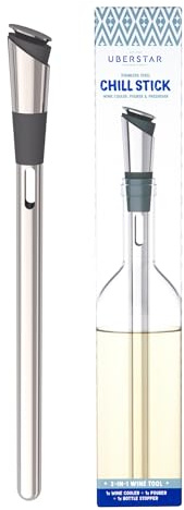 Wine Chill Stick - Stainless Steel - Wine Cooling Rod with Aerator Pourer and Preserver