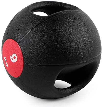 Medizinbälle Hua Fester Medizin-Ball, 9 Kg / 19.8lb, Elastischer Gummiball, Mit Doppeltem Griff Krafttraining Balance Ball, Innen- Und Außen Multifunktionale Trainingsgeräte