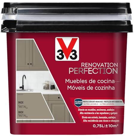 V33 Esmalte Renovation Perfection Cocina Inox Satinado 0,75L