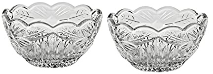 Schale Konfektschale Glas Blume Salat Dessert Gianna 2er Set D 13cm Transparent Kristall