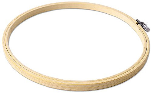 TE-DecoArt Stickrahmen Holz Set - runder Stickring für Kreuzstich - DIY Sticken Set Anfänger - Embroidery Hoop Cross Stitch 17 cm - Punch Needle Set - Stickerei Näh-Zubehör - Stickbild basteln