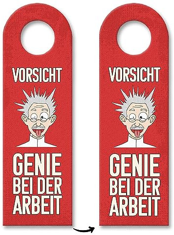 Vorsicht Genie bei der Arbeit Türhänger Türanhänger mit lustigem Physik-Professor Geschenk für die Kollegen die sich nicht so ernst nehmen